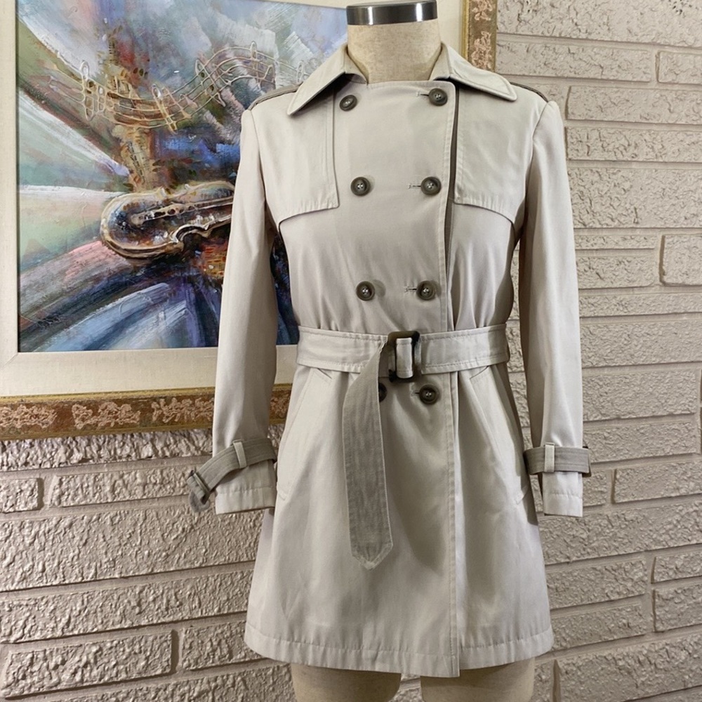 DKNY Double Breasted Two Tone Pea Coat